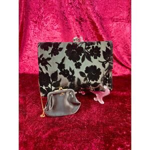 Vintage Evening Clutch – Floral Velvet Burnout Pattern - Koret for Neiman Marcus